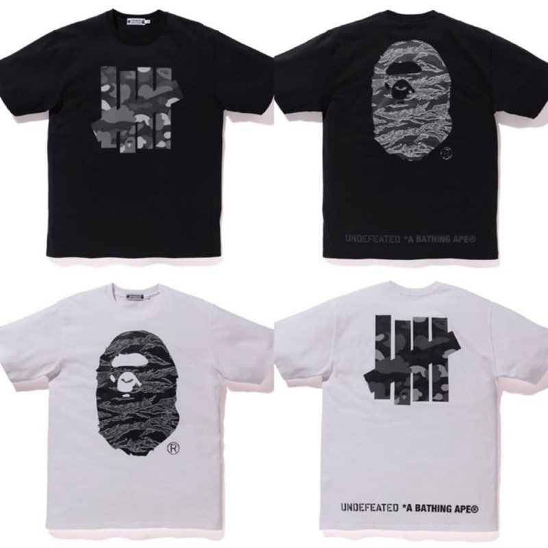 A bathing ape bape x undefeated 聯名款猿人頭迷彩tee | 蝦皮購物