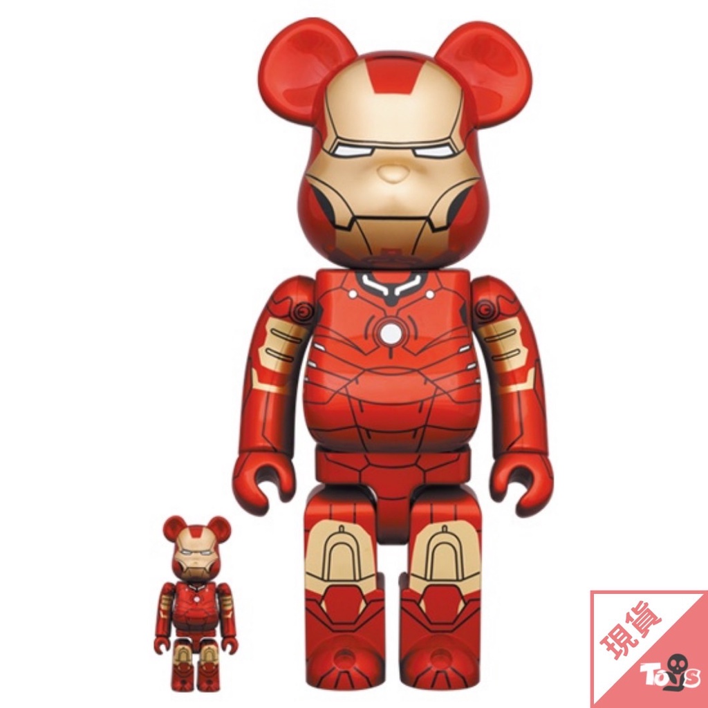 現貨）BE@RBRICK 庫柏力克熊IRON MAN 鋼鐵人MARK III 100％& 400％ 大