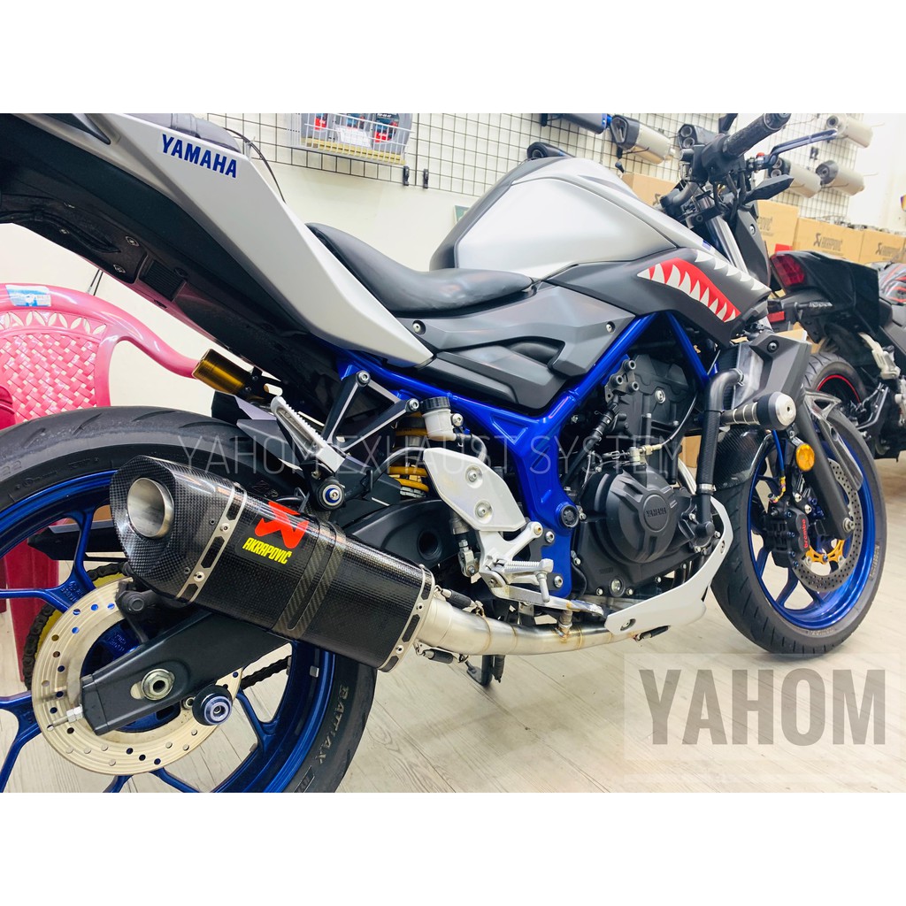 台灣現貨YZF-R3 MT-03 Akrapovic 全段碳纖維排氣管斜口蠍子正蠍/英國蠍