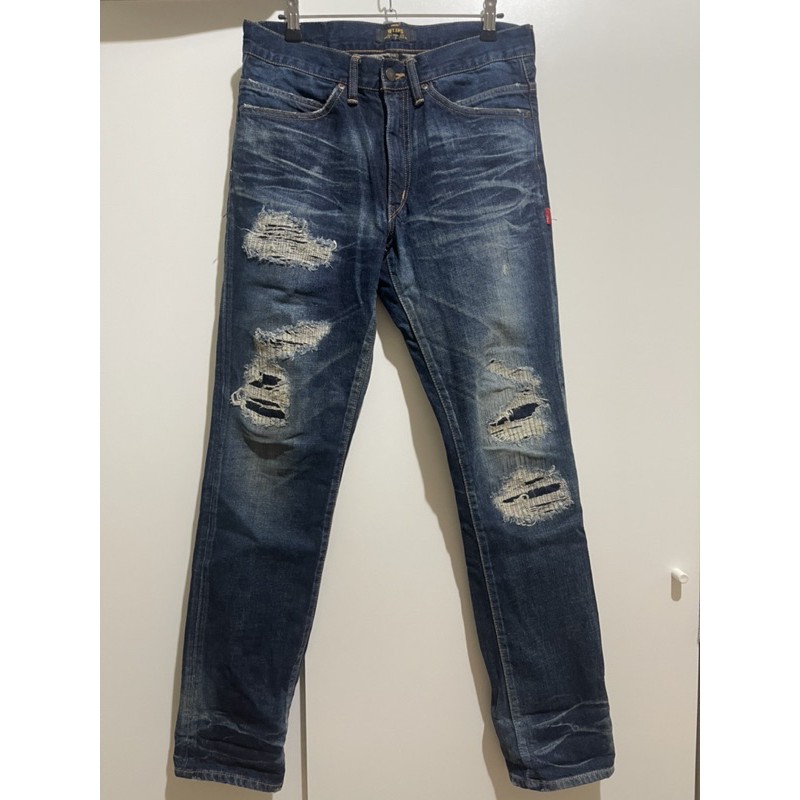 wtaps 15AW Blue very skinny trash 破壞 水洗 西山徹