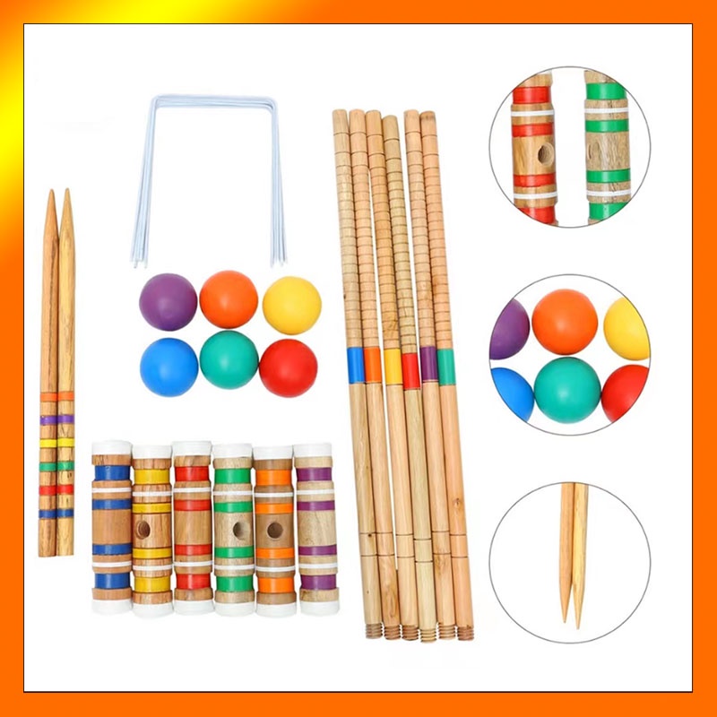 槌球croquet 中老年人趣味運動玩具 一套6人組槌球玩具 4人組靶門球玩具 | 蝦皮購物