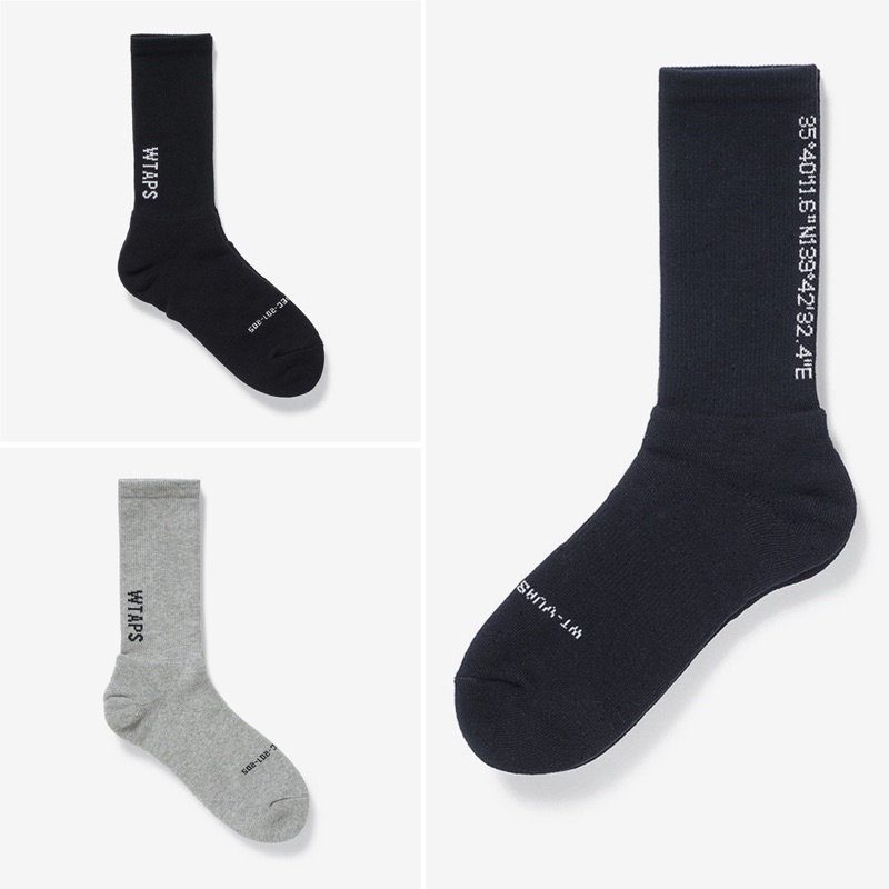 WTAPS 21SS SOX / POAC LOGO基本素色剌繡文字設計長/短筒襪| 蝦皮購物