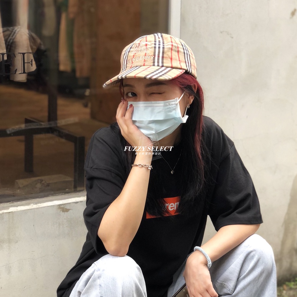 逢甲FUZZY】Supreme x Burberry Denim 6-Panel 卡其格紋六分割帽 逢甲FUZZY】Supreme x Burberry Denim 6-Panel 卡其格紋六分割帽