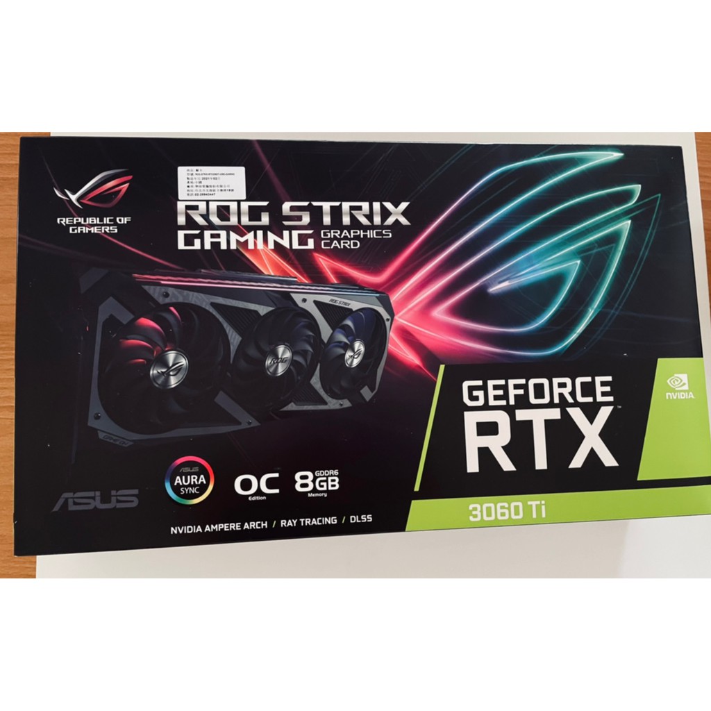 二手9成新已完售) ASUS ROG STRIX RTX 3060 TI O8G GAMING 電競頂級