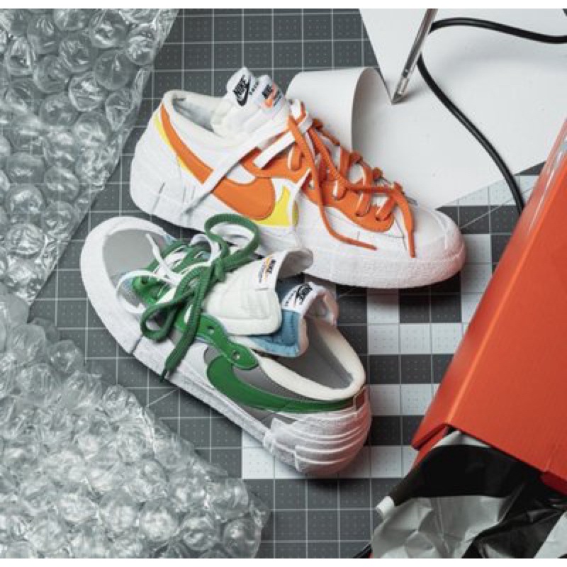 Sacai x Nike Blazer Low White & Magma Orange(白橘）