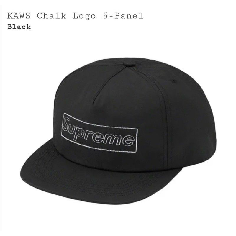 Supreme kaws chalk logo cap 21SS 帽子全新正品黑色| 蝦皮購物