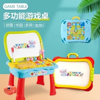 多功能學習游戲桌寫字畫板3-6歲兒童寶寶益智畫板算術飛行棋動物迷宮玩具