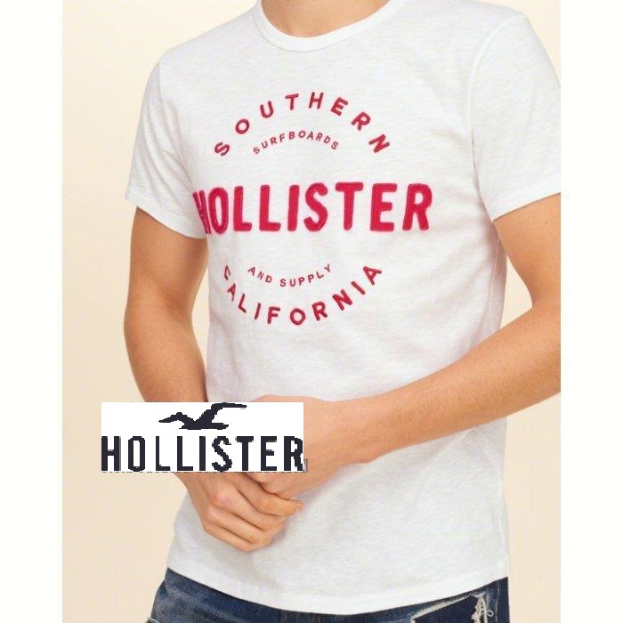 HCO Hollister co.Applique Logo Graphic Tee美式貼布短T白色 蝦皮購物