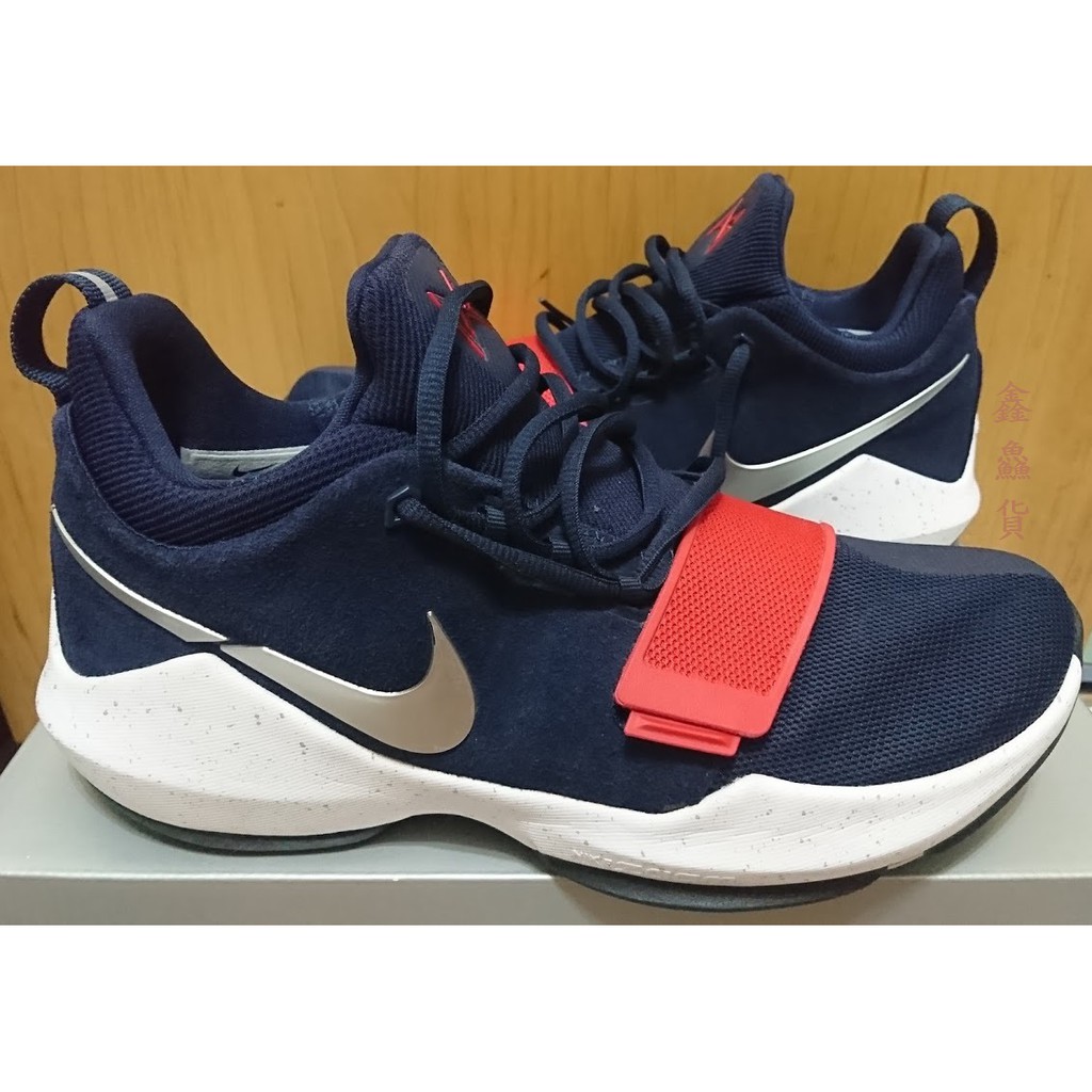 暫售二手NIKE ZOOM PG 1 EP XDR USA 籃球鞋藍白紅奧運美國隊9 878628