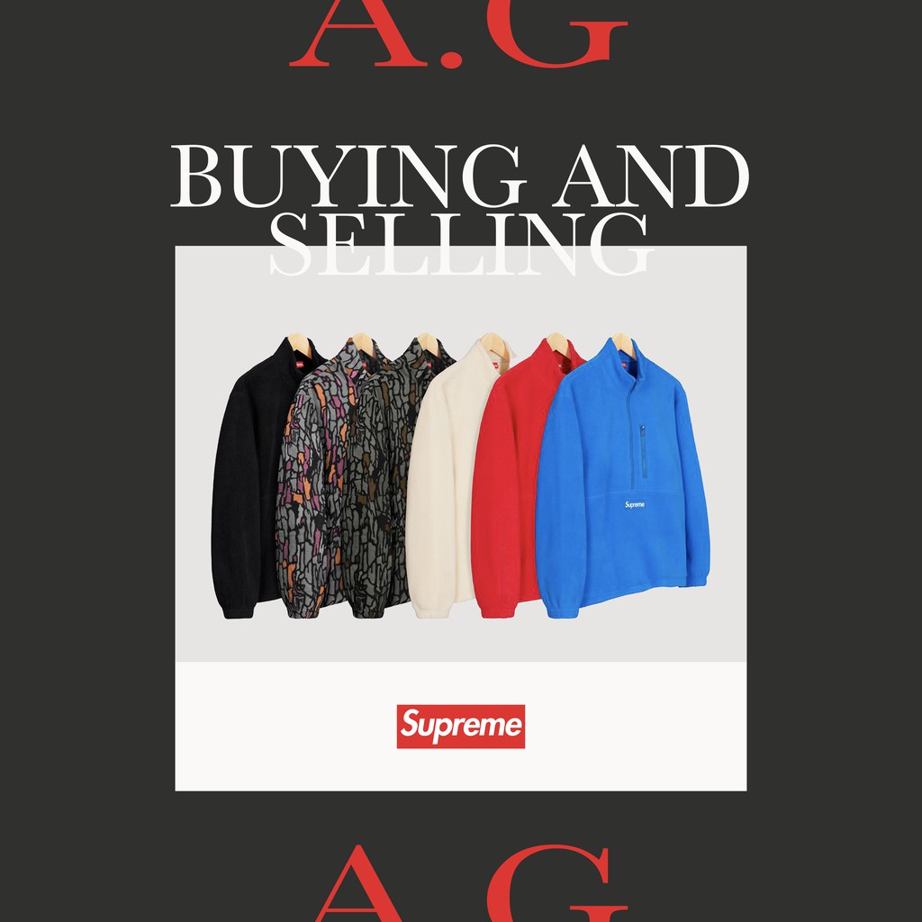 A.G代購》Supreme Polartec Half Zip Pullover Box logo 刷毛套頭衫