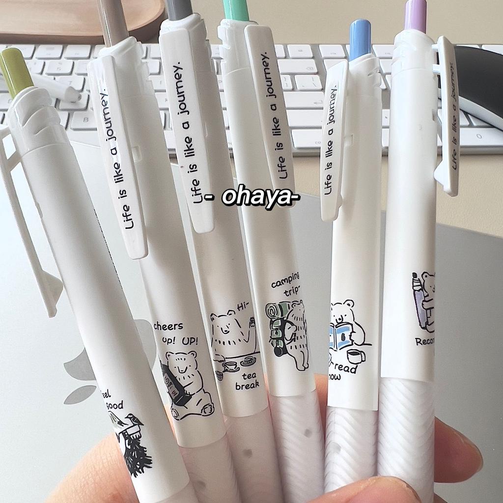 Ohaya 可愛小熊筆 ST Nib 0.5mm 黑色中性筆筆芯可更換 | 蝦皮購物