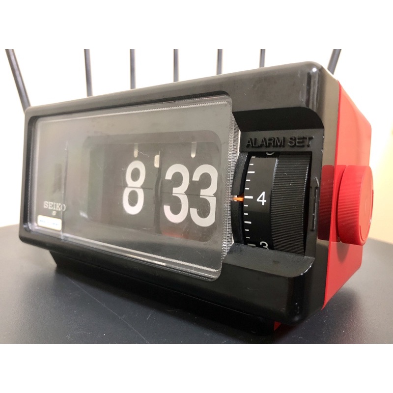 日本昭和翻頁鐘パタパタ時計SEIKO DP690R 精工紅黑Flip Clock 功能正常
