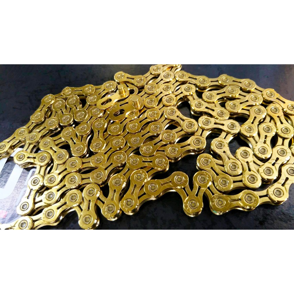 騎車趣~KMC X11EL黃金鍊條11速鏈條頂級鍍鈦Ti-N塗層金色附快扣| 蝦皮購物