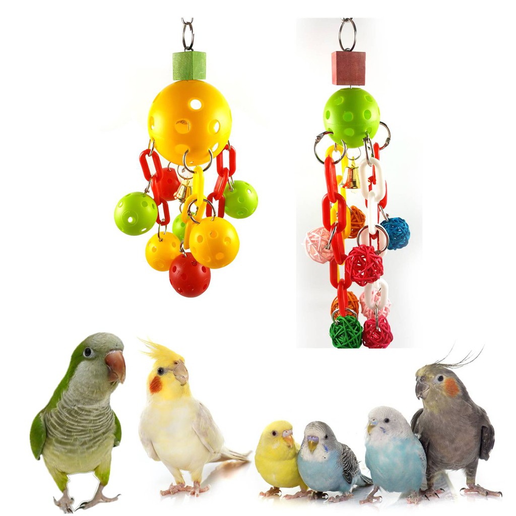 【皮皮鳥】 鸚鵡塑料球啃咬玩具 藤球啃咬串 | 蝦皮購物