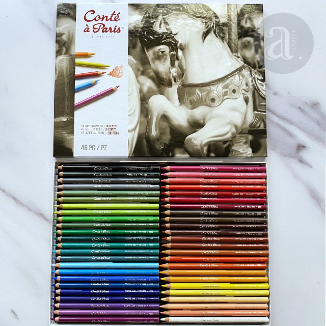 a.select】法國康緹Conte a Paris 粉彩色鉛筆組合24/48色| 蝦皮購物