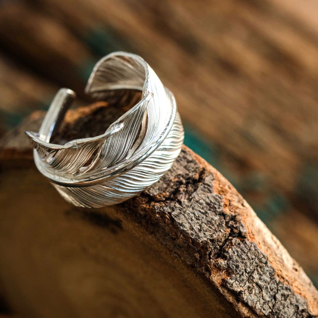 日本鷲見太郎TaroWashimi Feather Ring 純銀/先金羽毛戒L | 蝦皮購物