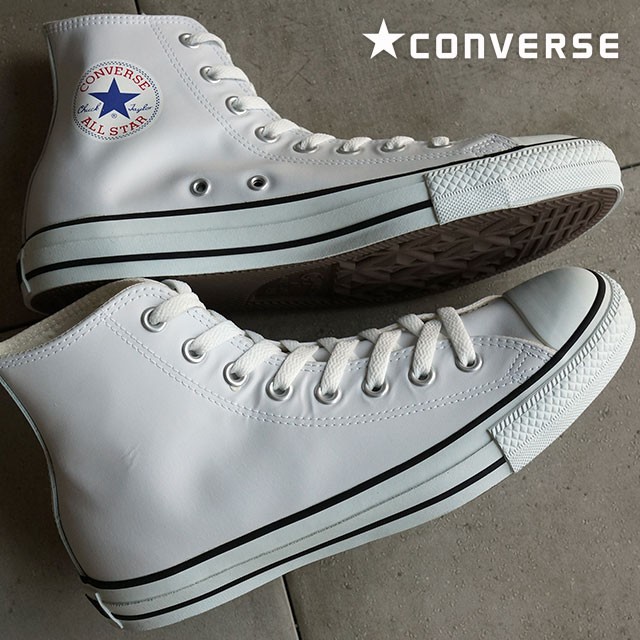 【CHII】日本限定 Converse LEA ALL STAR HI 高筒 皮革 基本款 黑色 白色