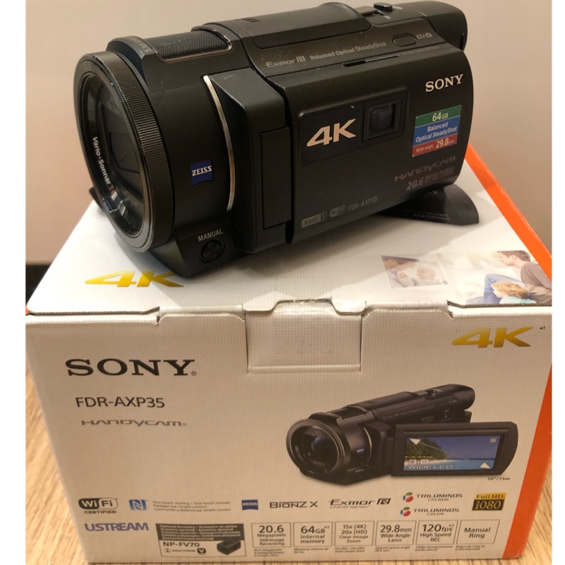 SONY FDR-AXP35 高畫質4K投影攝影機(公司貨)內建64GB 總像素1890萬便宜