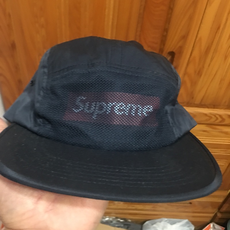 SUPREME BOX 五分割深藍FRONT PANEL MESH CAMP CAP NAVY 現貨一頂