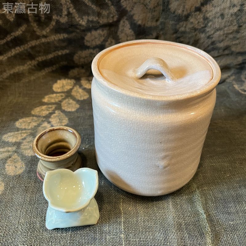 【東瀛古物】日式茶道 水指 漸水 蓋置日式茶道具 抹茶道具 茶澗