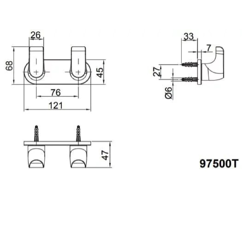 誠寶衛廚 科勒KOHLER K-97500T-CP AVID雙衣勾 | 蝦皮購物