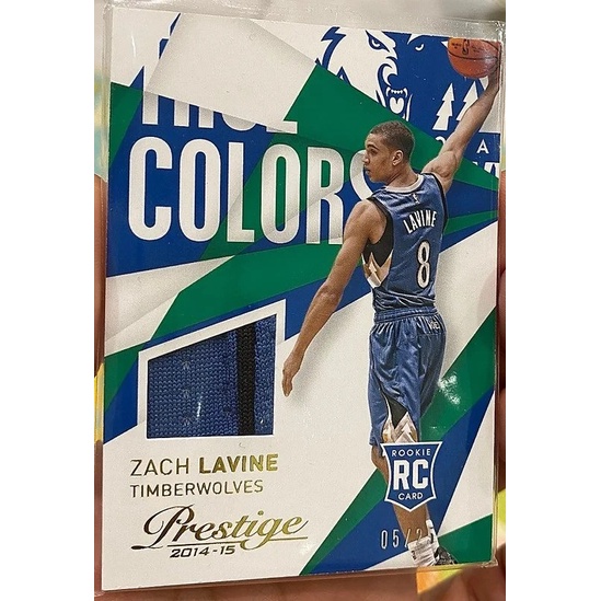 NBA 球員卡Zach Lavine 2014-15 Prestige Prime Patch 新人球衣卡限量