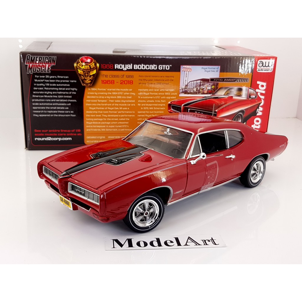 模型車藝】1:18 Autoworld Royal Bobcat Pontiac GTO 1968紅龐帝克合金