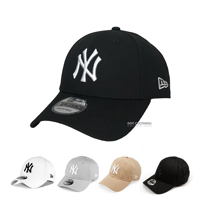 New Era 9Forty NY Adjustable Cap 黑白洋基棒球電繡老帽復古帽彎帽DOT