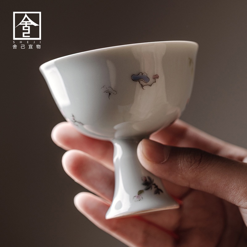 舍己宜物景德鎮仿宋高足主人杯小碎花主人杯功夫茶杯單個品茗杯茶 | 蝦皮購物