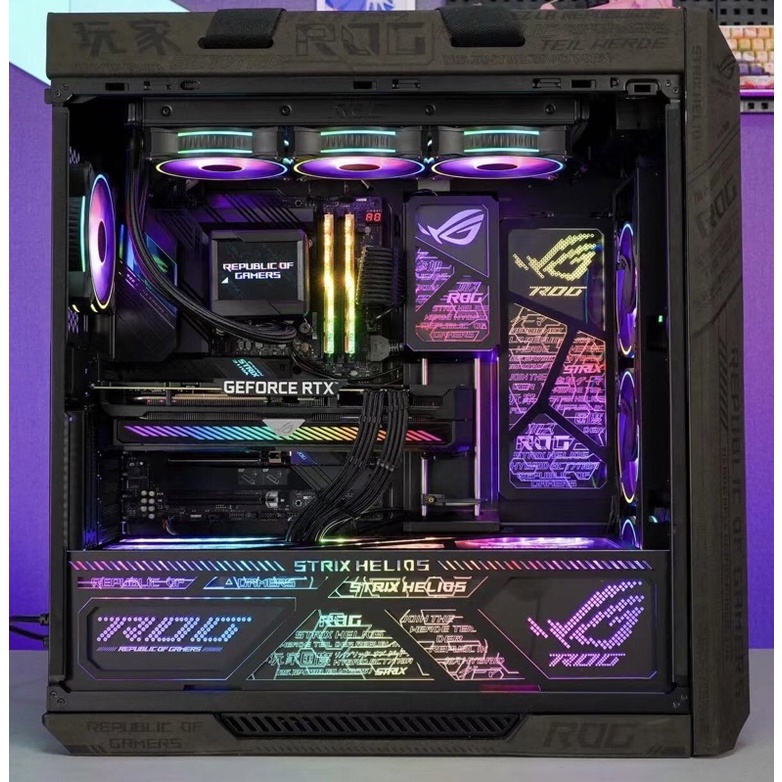 台灣現貨 預訂 華碩 ROG Helios Strix GX601 太陽神機殼 創世神 GR701 訂製燈板 貼皮 毛皮 | 蝦皮購物
