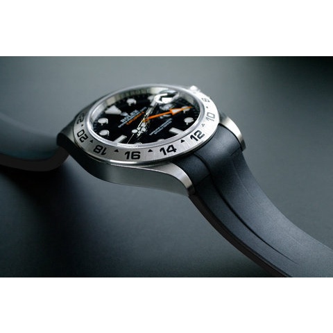 バネ棒なし ラバービー 尾錠無し B ロレックス M105 RUBBER 216570対応 エクスプローラー2用 ROLEX ロレックス純正バックル使用モデル