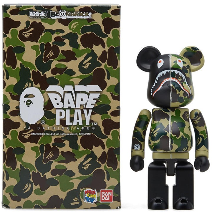 日版全新Be@rbrick 超合金ABC CAMO SHARK 200% BAPE 初代迷彩鯊魚