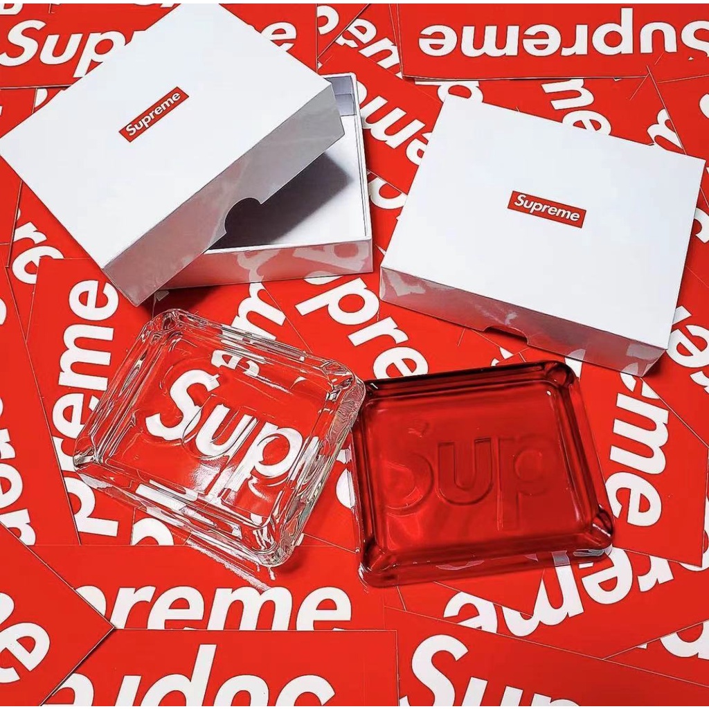 全新限量免運Supreme Debossed Glass Ashtray 兩色水晶煙灰缸菸灰缸