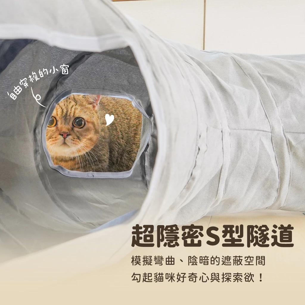 半夜不再被吵醒！汪喵星球 S型靜音貓隧道評測：深度滿足躲藏天性，質感居家必備的靜音神器