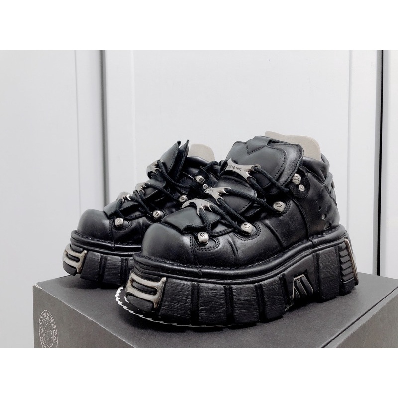 24小時出貨］New rock M-106-S1英倫龐克風厚底鞋（穿過一次） | 蝦皮購物