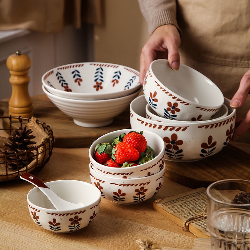 陶瓷飯碗 餐具 湯碗 泡面碗 吃飯碗 防燙碗 圓碗 耐高溫微波爐可加熱 甜品碗 沙拉碗【川島小屋】 | 蝦皮購物