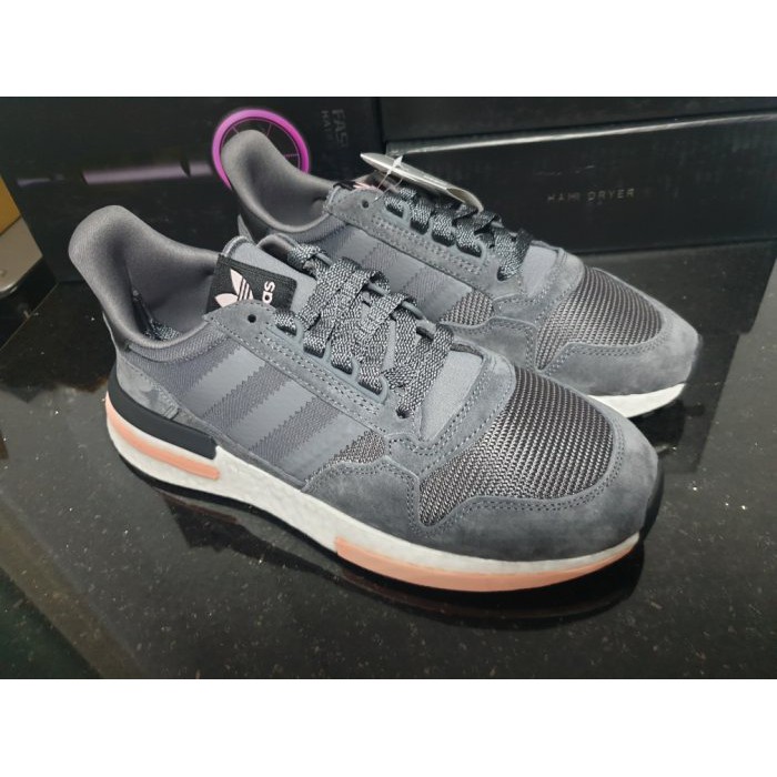 創想光電3C】ADIDAS ZX500 RM Boost 深灰粉色麂皮復古經典台灣現貨