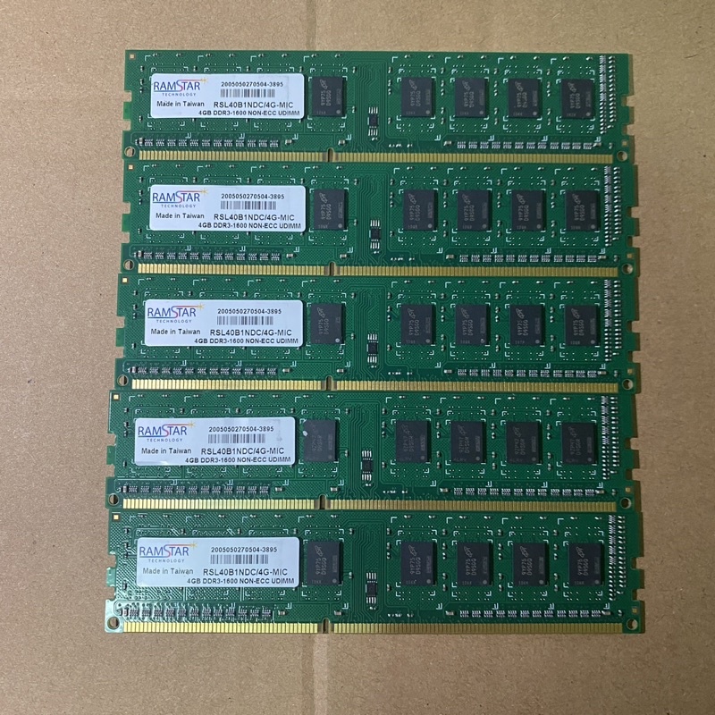 Ramstar鈤星 近全新 台灣廠 DDR3 4G 1600 單面 2020年製造 | 蝦皮購物