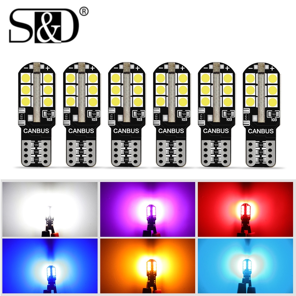 AUXITO 10x 24SMD CANBUS T10 168 194 W5W Amber LED Bulbs - Interior Map Dome License Light