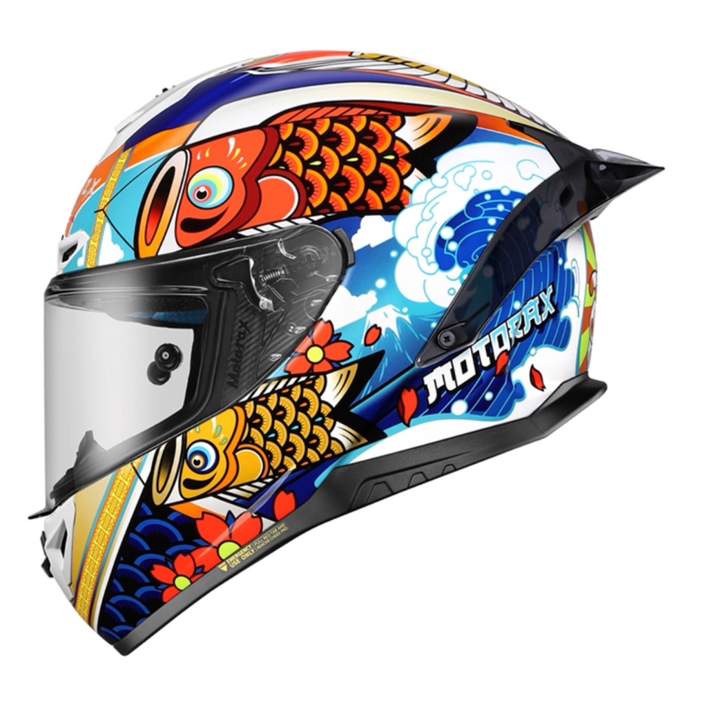 [安信騎士] Motorax R50s 彩繪 錦鯉 NIOPN 全罩式 安全帽 競技 摩雷士 大鴨尾 空力 R50 | 蝦皮購物