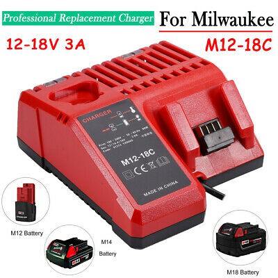 適用米沃奇Milwaukee 12V 14.4V 18V鋰電池充電器/M18 M14 M12充電器M12