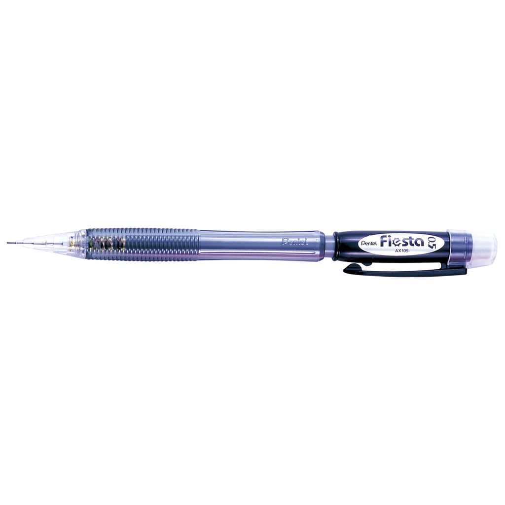 Pentel Fiesta AX125WS-12 - Set 12 Portamine 0.5 Mm Con Gomma E Clip - Colori Pastello Con Corpo Blu E Impugnatura Ergonomica In Gomma