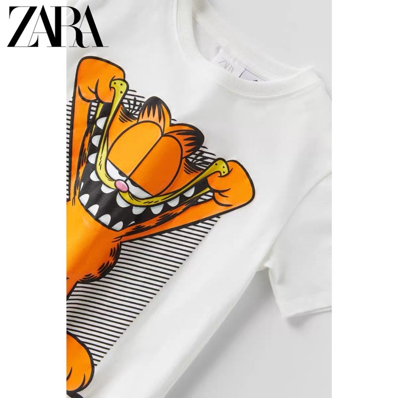 ZARA 短袖上衣T恤116cm 140cm 全新吊牌未剪加菲貓男童童裝| 蝦皮購物