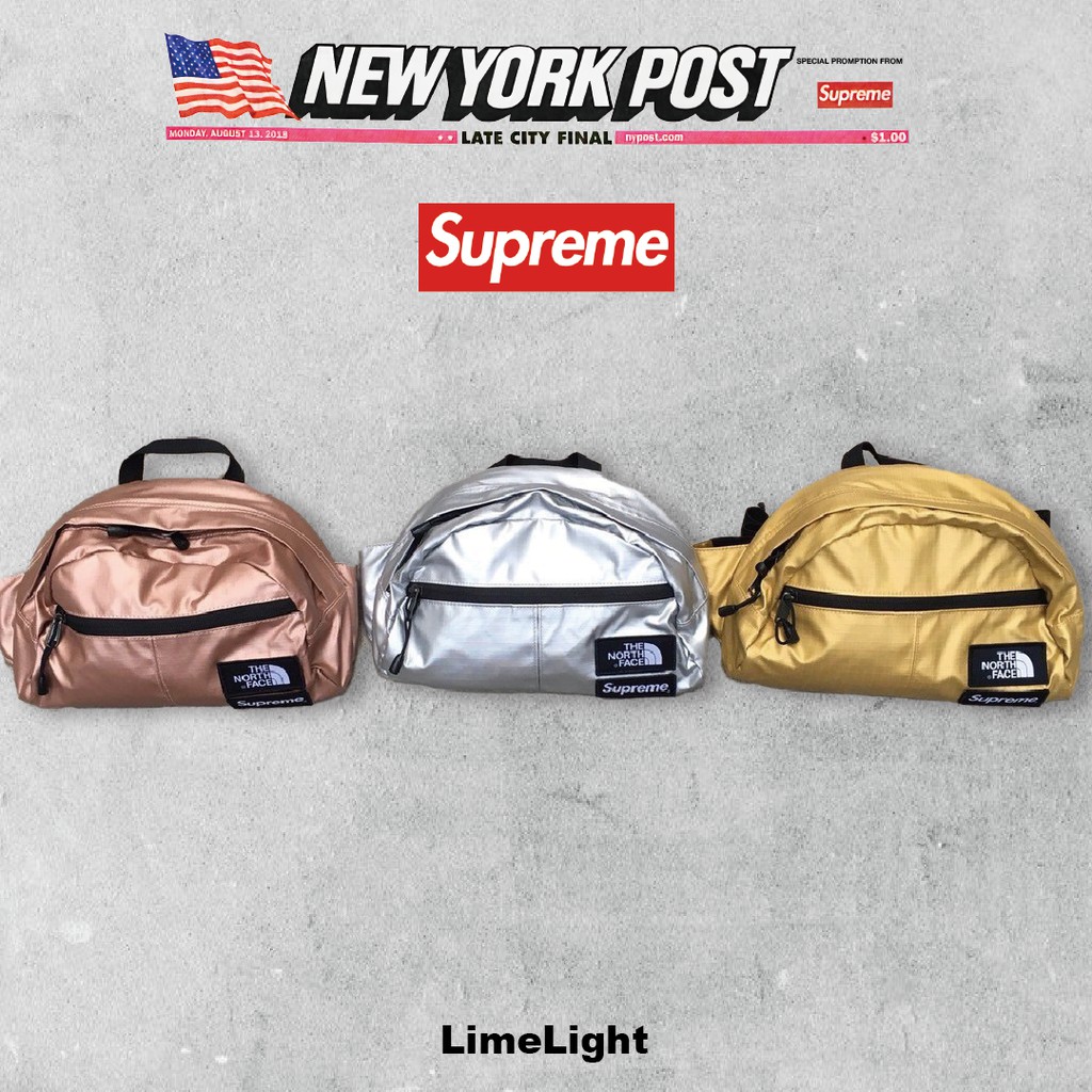 ☆LimeLight☆ Supreme x The North Face Metallic Waist Bag 腰包