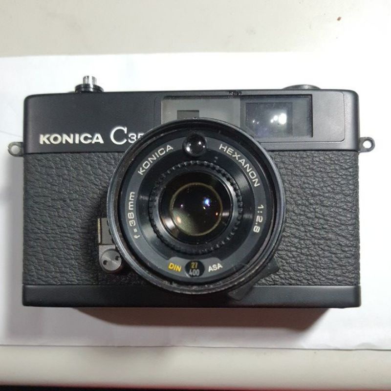 ***[ 慢調思理 ] 美品 稀少黑機 Konica C35 / 38mm f2.8 鏡頭乾淨明亮 ***