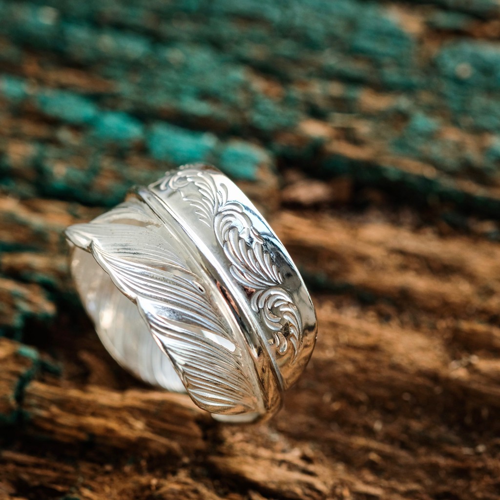 日本 鷲見太郎 TaroWashimi Feather Ring 純銀唐草羽毛戒指L