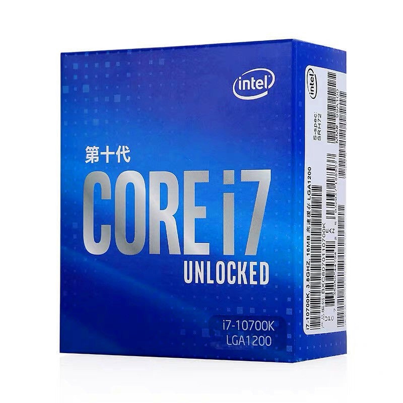 intel英特爾i7-10700K 8核/16緒3.8GHz/1200腳位/有內顯/不含風扇/CPU