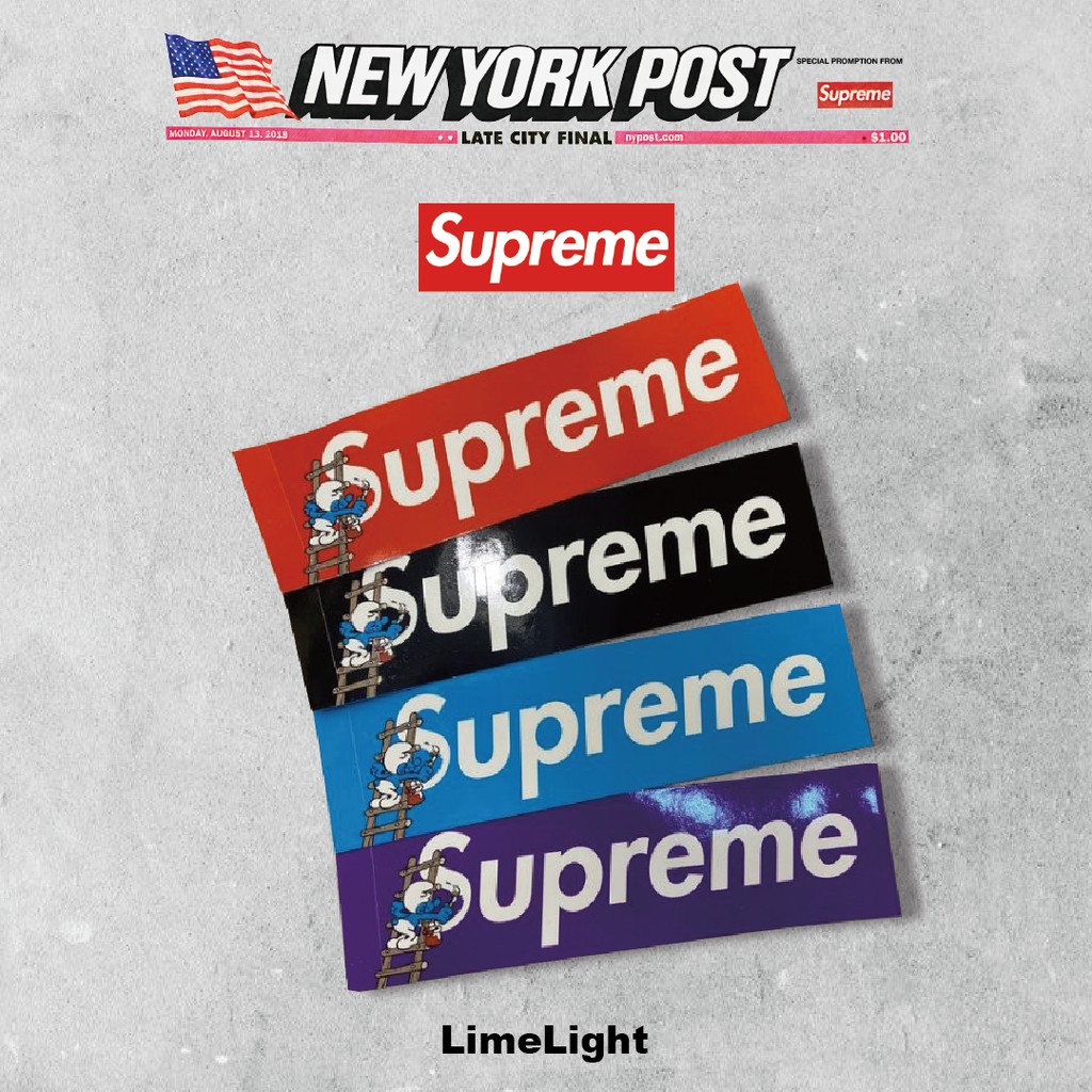 supreme smurfs skateboard