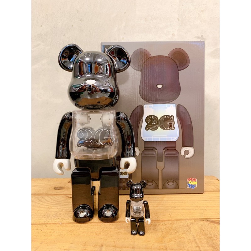 Be@rbrick 100%+400% 2G 電鍍黑色亮燈2G店鋪限定| 蝦皮購物