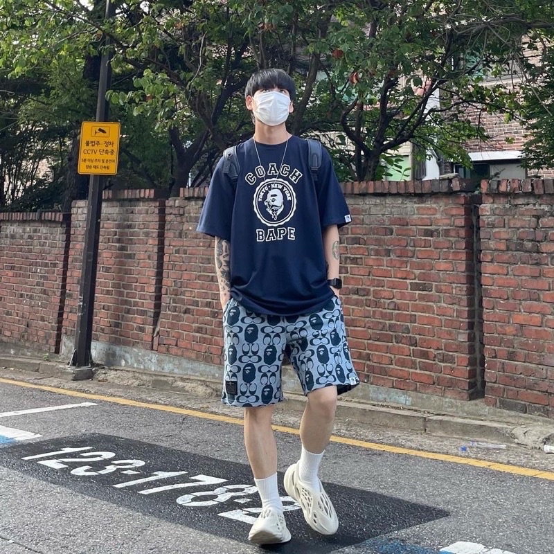 BAPE X COACH COLLEGE TEE 聯名款猿人頭恐龍短t | 蝦皮購物